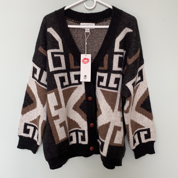 NWT Wildfox Couture Geometric Cubist Cardigan - Picture 5 of 7